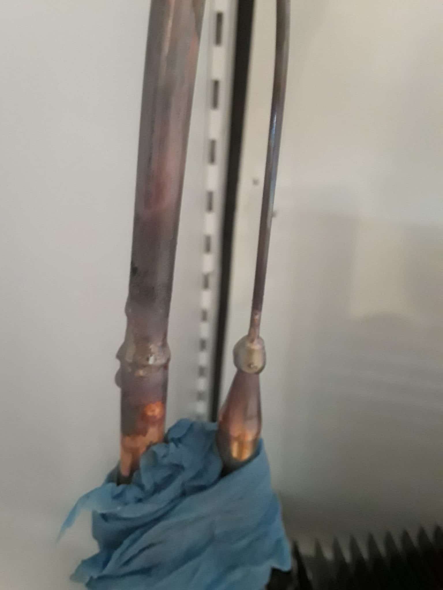 Welds that join the heat exchanger into the evaporator cpoils Welds that join the heat exchanger into the evaporator cpoils