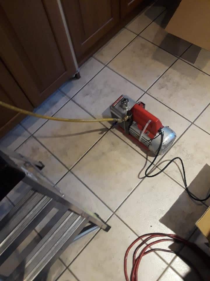 Vacuum pump to remove all the air from the line as well to check for any leaks Vacuum pump to remove all the air from the line as well to check for any leaks